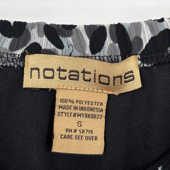 Notations Y2K Black White Asymmetical Ruffle Hem Midi Skirt Size S - Picture 6 of 6